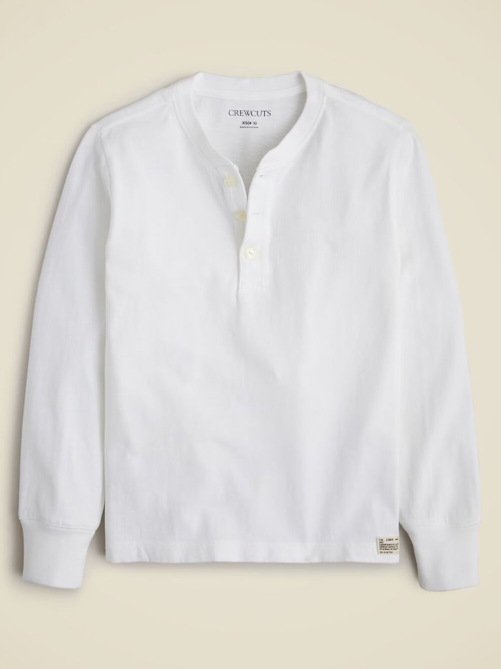 Crewcuts Kids' long-sleeve henley T-shirt in vintage jersey • size small • NWT